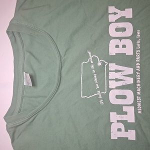 No Name, Size XL, Green, Sleeveless, "Plow Boy", T-shirt